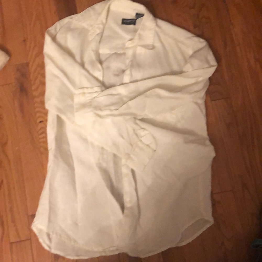 White Liz Claiborne sport linen button up tunic
